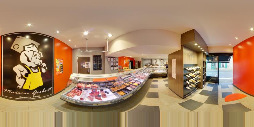 Visite virtuelle 360° de Boucherie Charcuterie Mickaël Gesbert à Saint-Aubin-du-Cormier – Boucherie – Webvisite