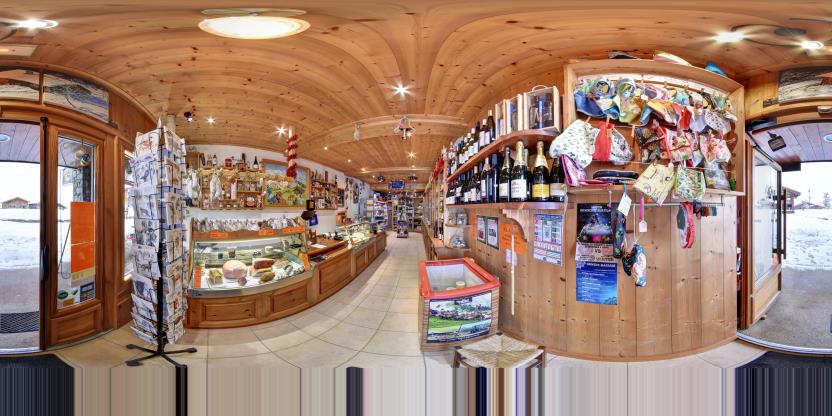 Visite virtuelle 360° de Aux Délices Fermiers à Montvalezan – Épicerie fine – Webvisite