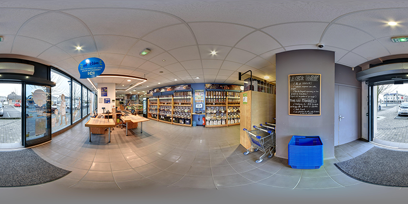 Visite virtuelle 360° de Biocoop la Pyramide à Les Ponts-de-Cé – Magasin d'alimentation bio – Webvisite