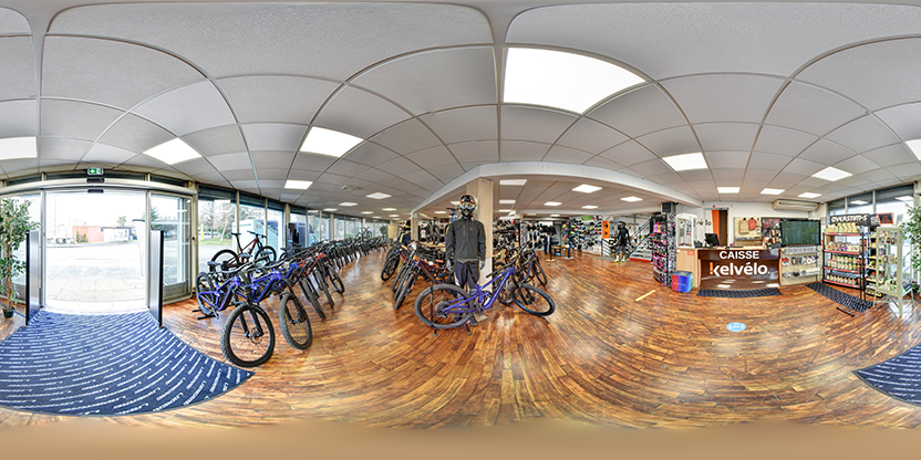 Visite virtuelle 360° de Kelvélo à Saint Martin d’Hères – Magasin de vélos – Webvisite