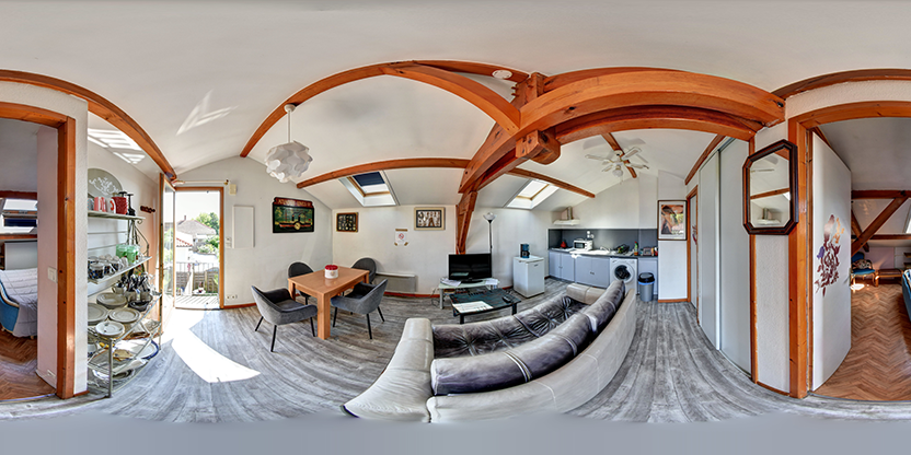 Visite virtuelle 360° de Chambres du Petit Bonheur à Biscarrosse – Chambre d'hôtes – Webvisite
