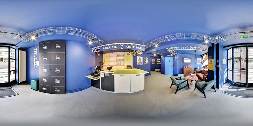 Visite virtuelle 360° de Quiz Room Nancy à Nancy – Centre de lasergame – Webvisite