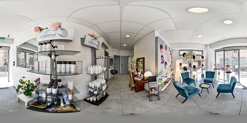 Visite virtuelle 360 de L'Institut expert capillaire à Sorgues – Salon de coiffure – Webvisite