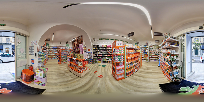 Visite virtuelle 360° de Pharmacie Lafayette Balesi à Bastia – Pharmacie – Webvisite
