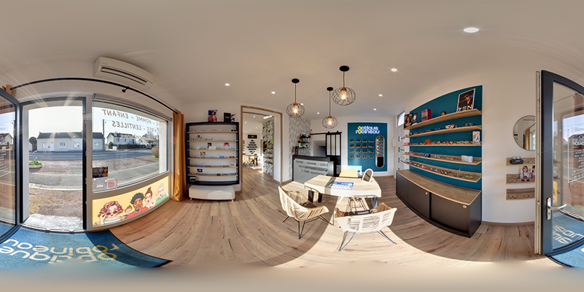 Visite virtuelle 360° de Optique Robineau à Guécélard – Opticien – Webvisite