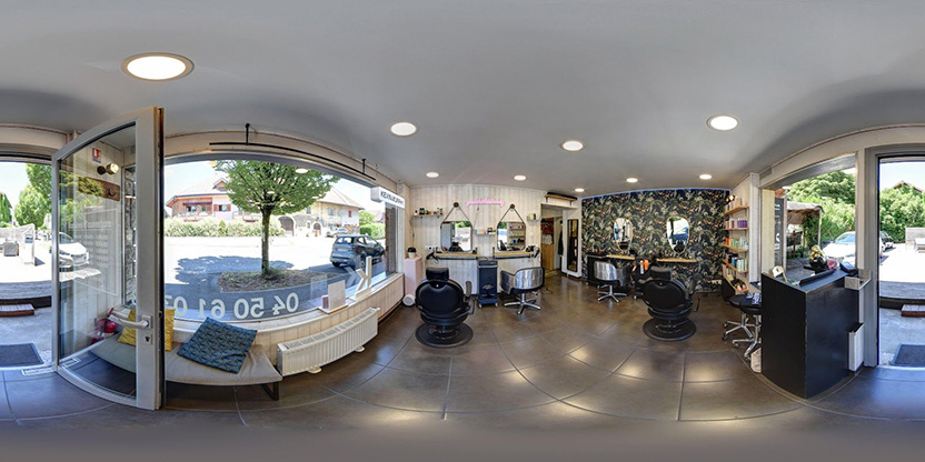 Visite virtuelle 360° de Un Brun de Folie à Epagny Metz-Tessy – Salon de coiffure – Webvisite