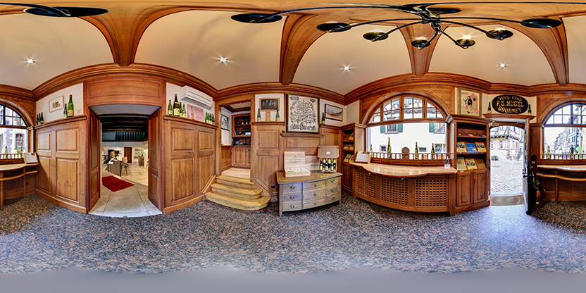Visite virtuelle 360° de Hugel et Fils à Riquewihr – Caviste – Webvisite