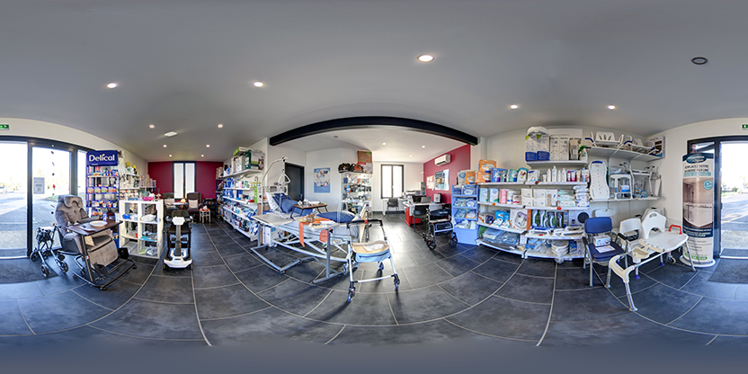 Visite virtuelle 360° de Nouvelle Aquitaine Medical Montpon à Montpon-Ménestérol – Magasin de matériel médical – Webvisite