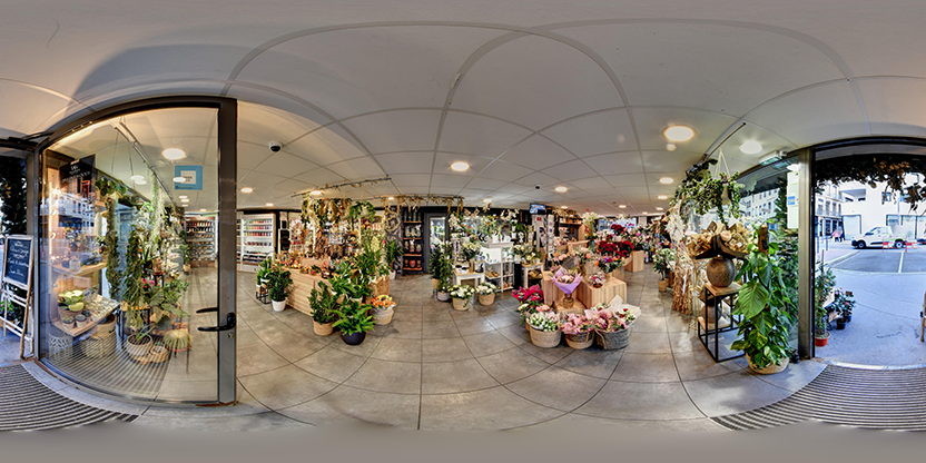 Visite virtuelle 360° de Fleurs Design à Saint-Étienne – Fleuriste – Webvisite