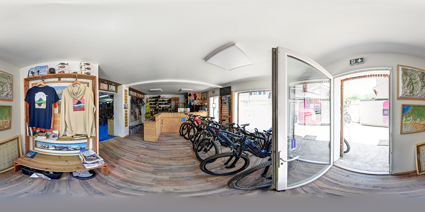 Visite virtuelle 360° de Locaski outdoor Laruns - Vélo à Laruns – Location de vélos – Webvisite