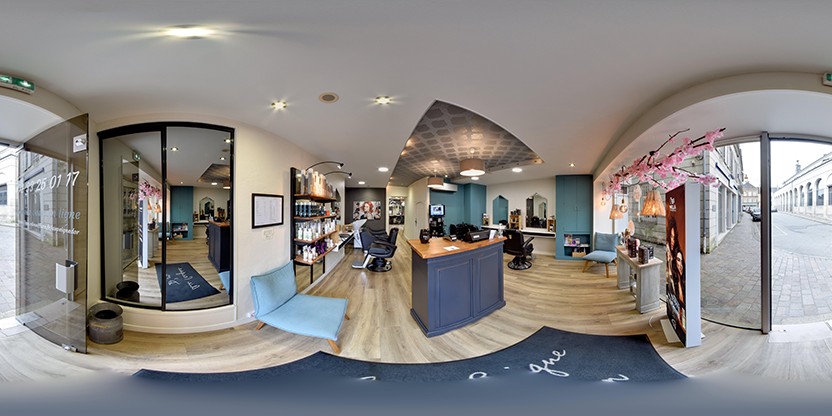 Visite virtuelle 360° de Au Peigne d'Or à Mortagne-au-Perche – Salon de coiffure – Webvisite