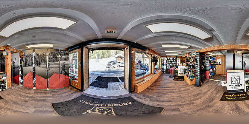 Visite virtuelle 360° de Sport 2000 Ardent Sports Télécabine Ardent - Location ski Montriond à Montriond – Location de ski – Webvisite