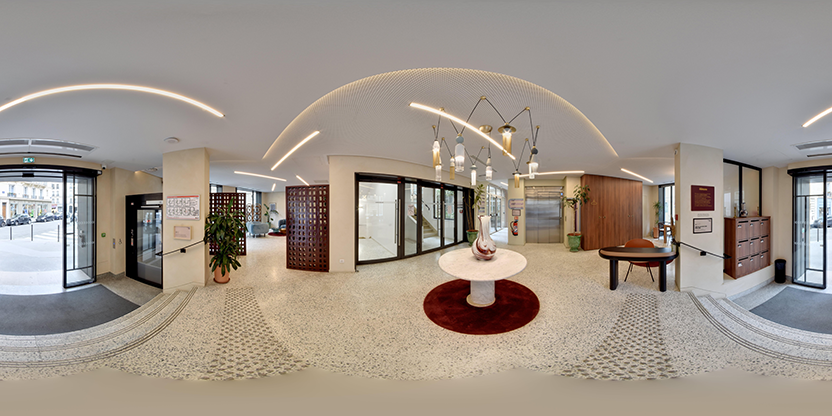 Visite virtuelle 360° de Deskeo Jadin-Monceau à Paris – Espace de coworking – Webvisite