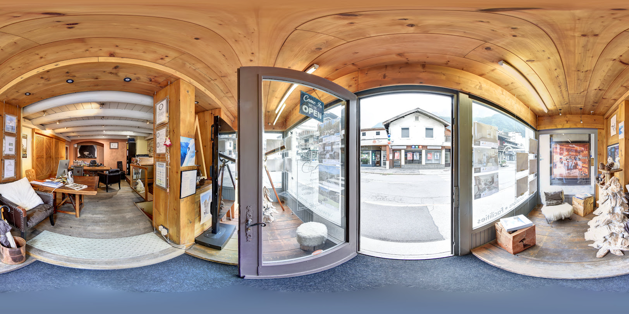 Visite virtuelle 360 de Clip Immobilier à Chamonix-Mont-Blanc – Agence immobilière – Webvisite