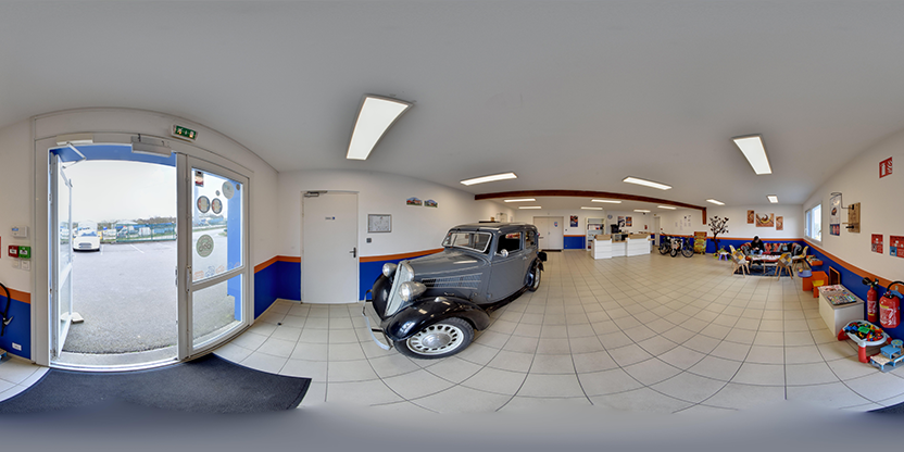 Visite virtuelle 360° de Diag'Auto Contrôle Technique Auto / Moto à Brix – Garage – Webvisite
