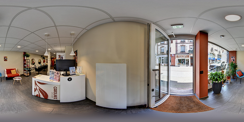 Visite virtuelle 360° de Salon de coiffure Caroline K à Mulhouse – Salon de coiffure – Webvisite