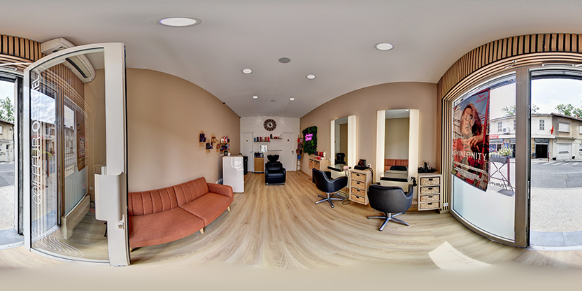 Visite virtuelle 360° de Aux Ciseaux d'Aurelie à Les Pennes-Mirabeau – Salon de coiffure – Webvisite