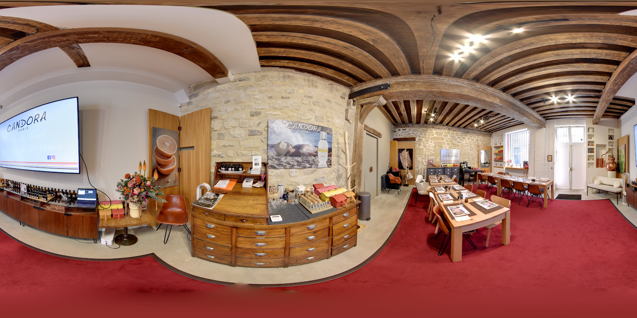 Visite virtuelle 360 de Candora - Atelier des Parfums à Paris – Magasin de produits de beauté – Webvisite